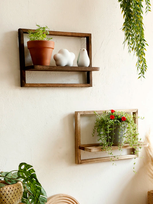 Rustic Wood Floating Shelves