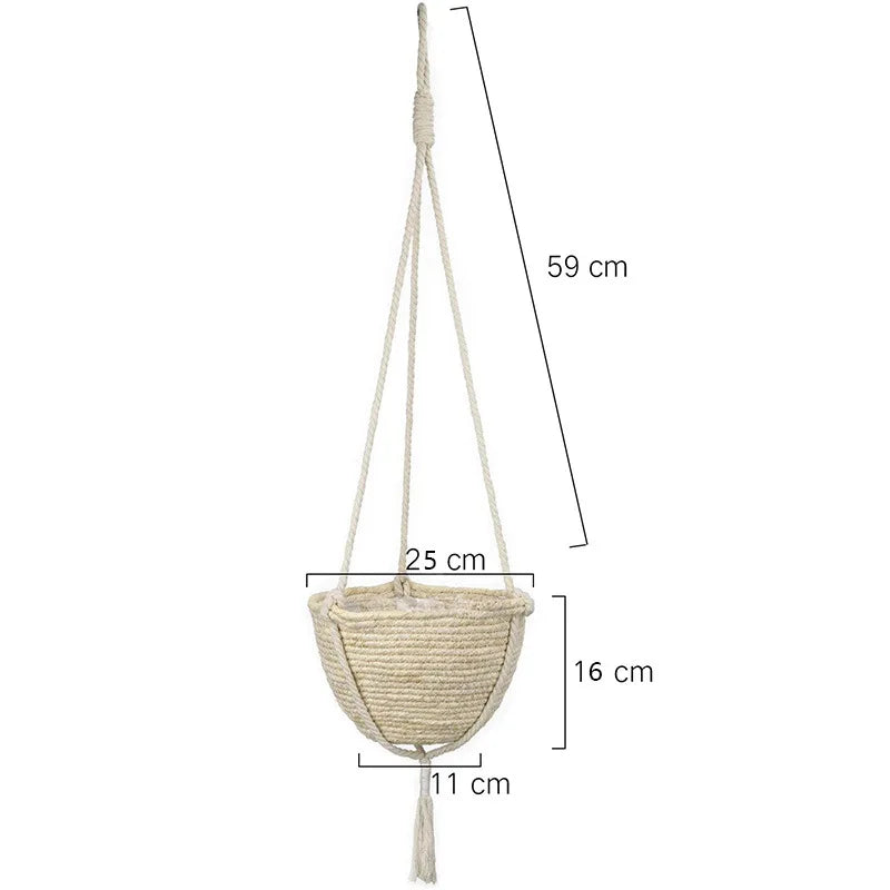 Natural Seagrass Hanging Planter Basket