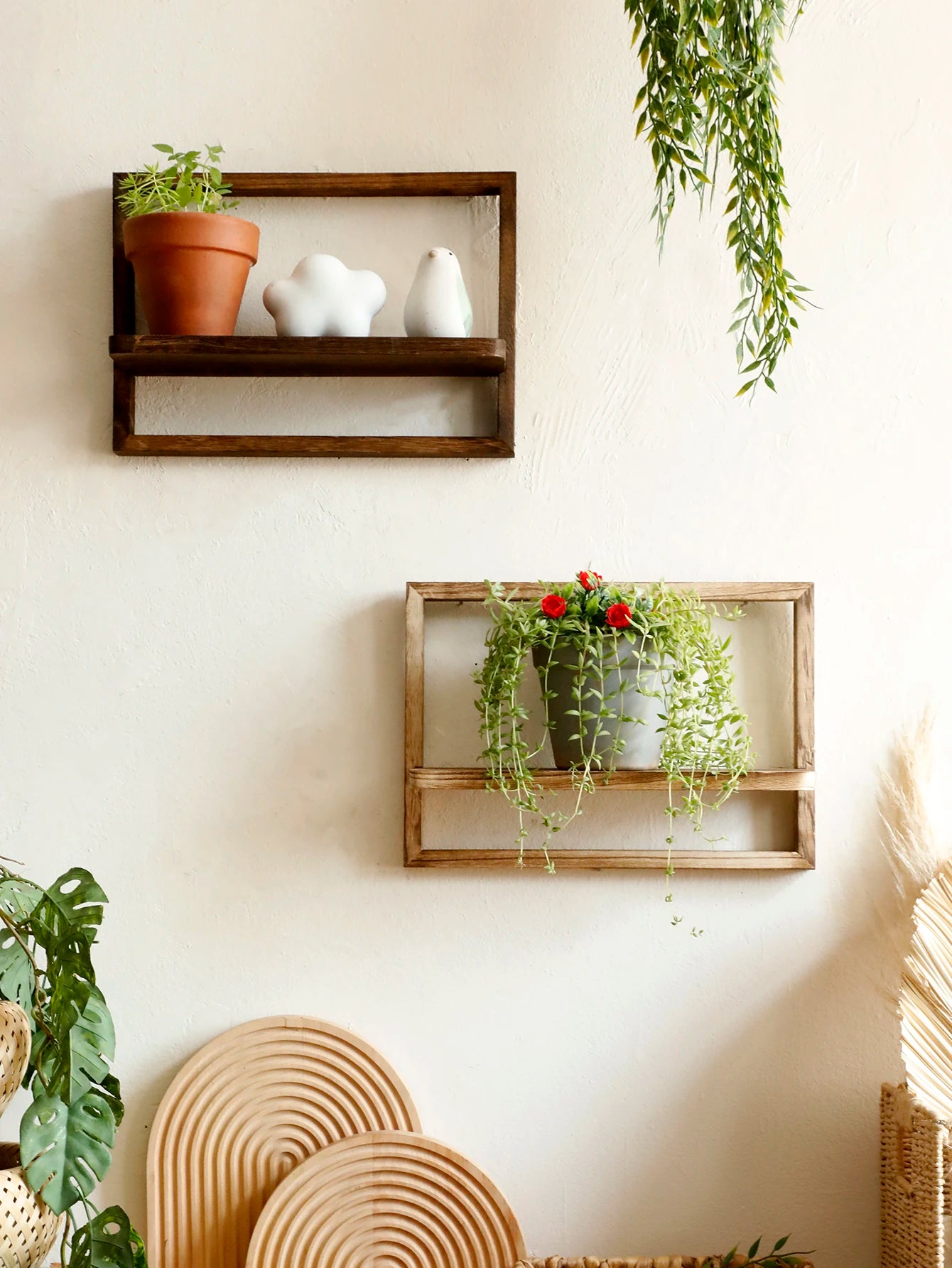 Rustic Wood Floating Shelves