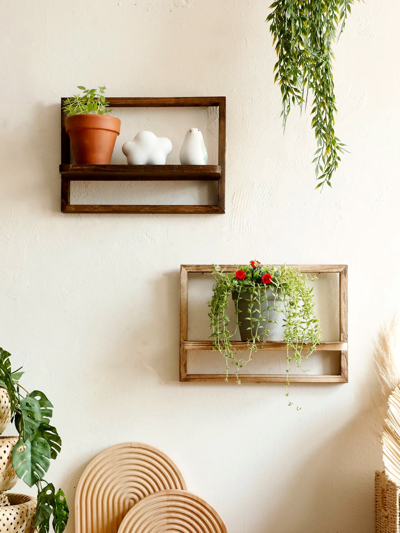 Rustic Wood Floating Shelves