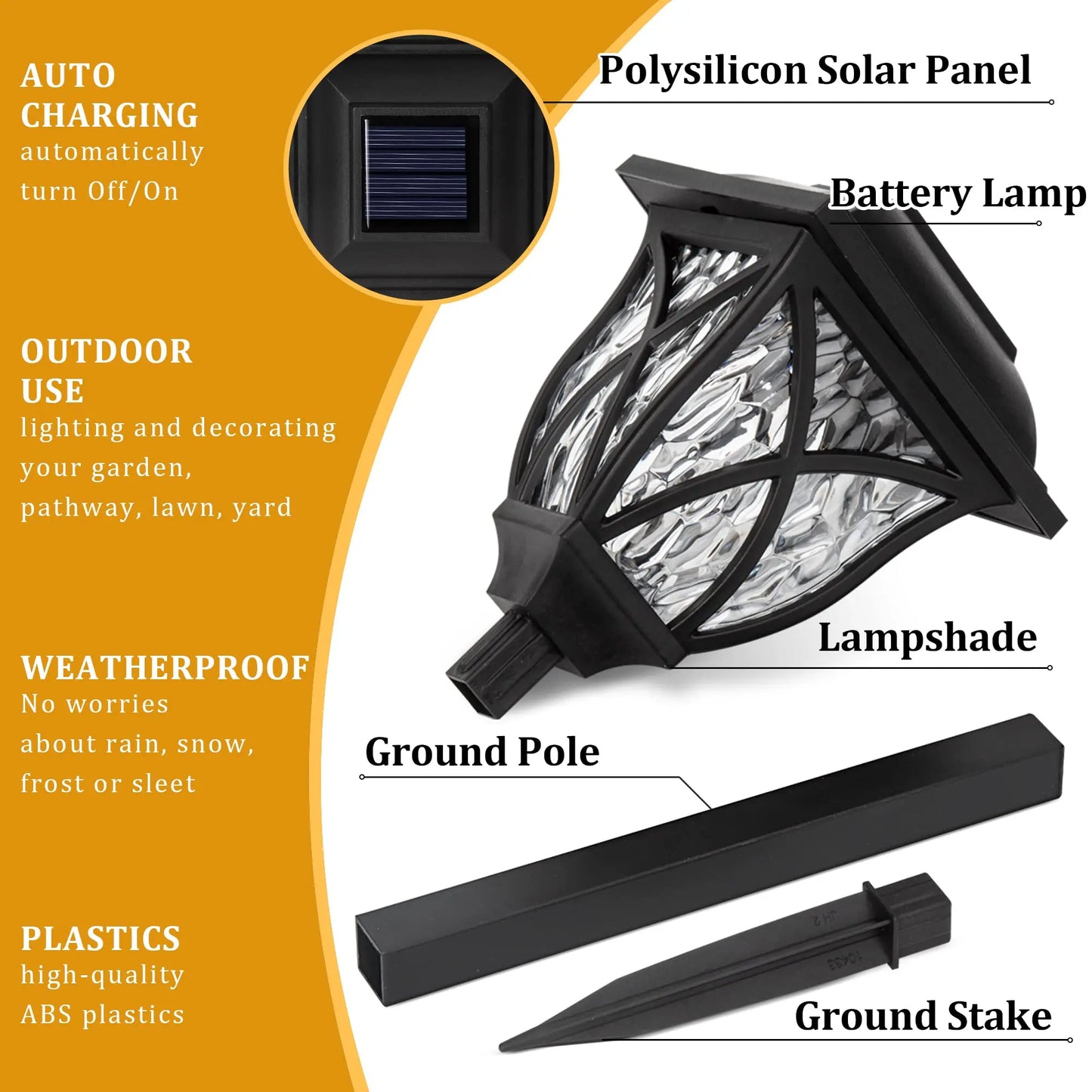 2pcs Led Solar Lawn Lights