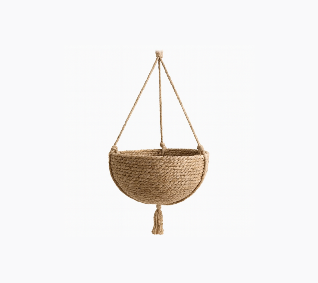 Natural Seagrass Hanging Planter Basket